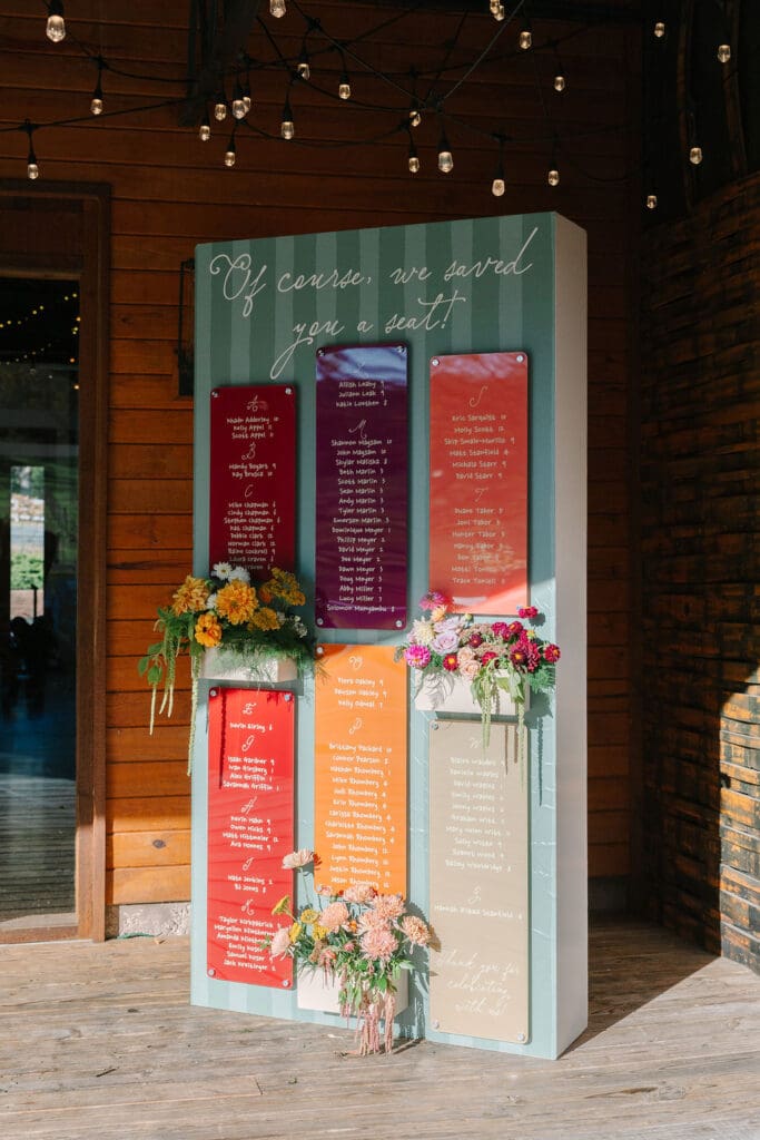 colorful and fun seating chart